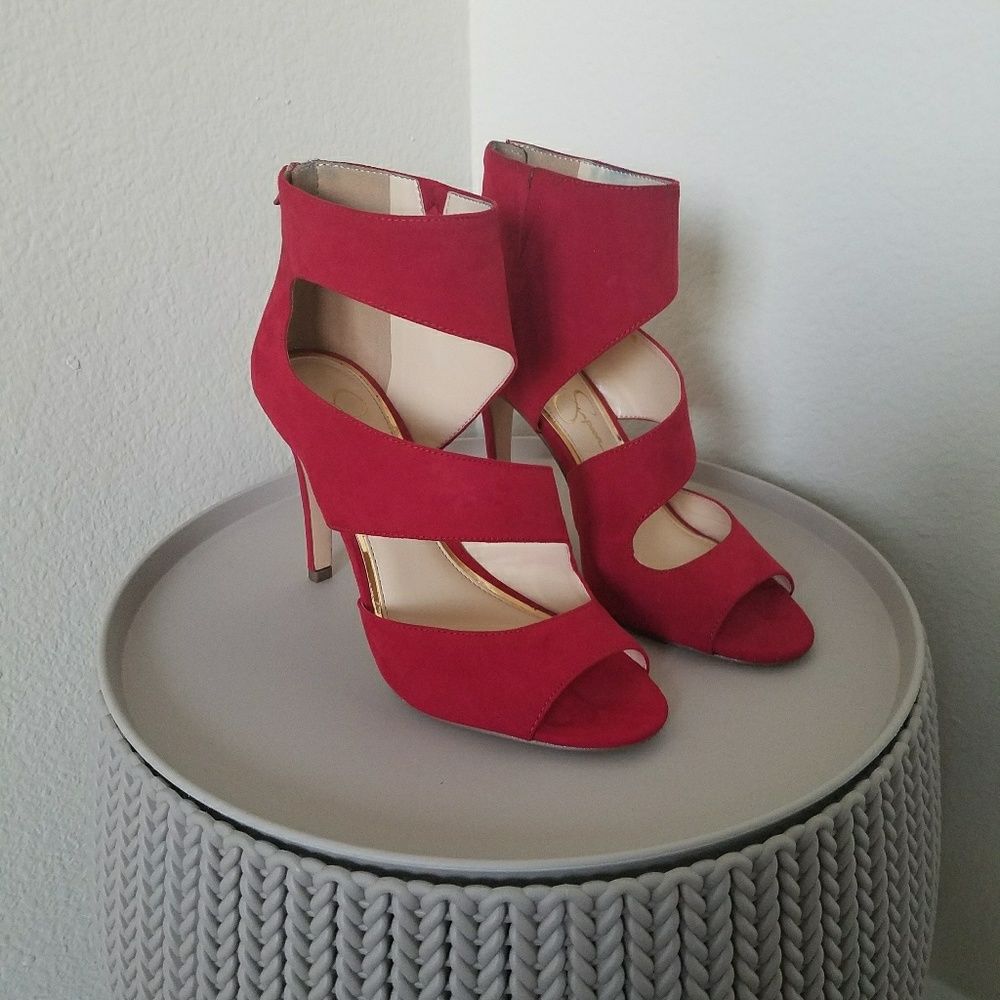 Jessica Simpson Red Suede Stillettes